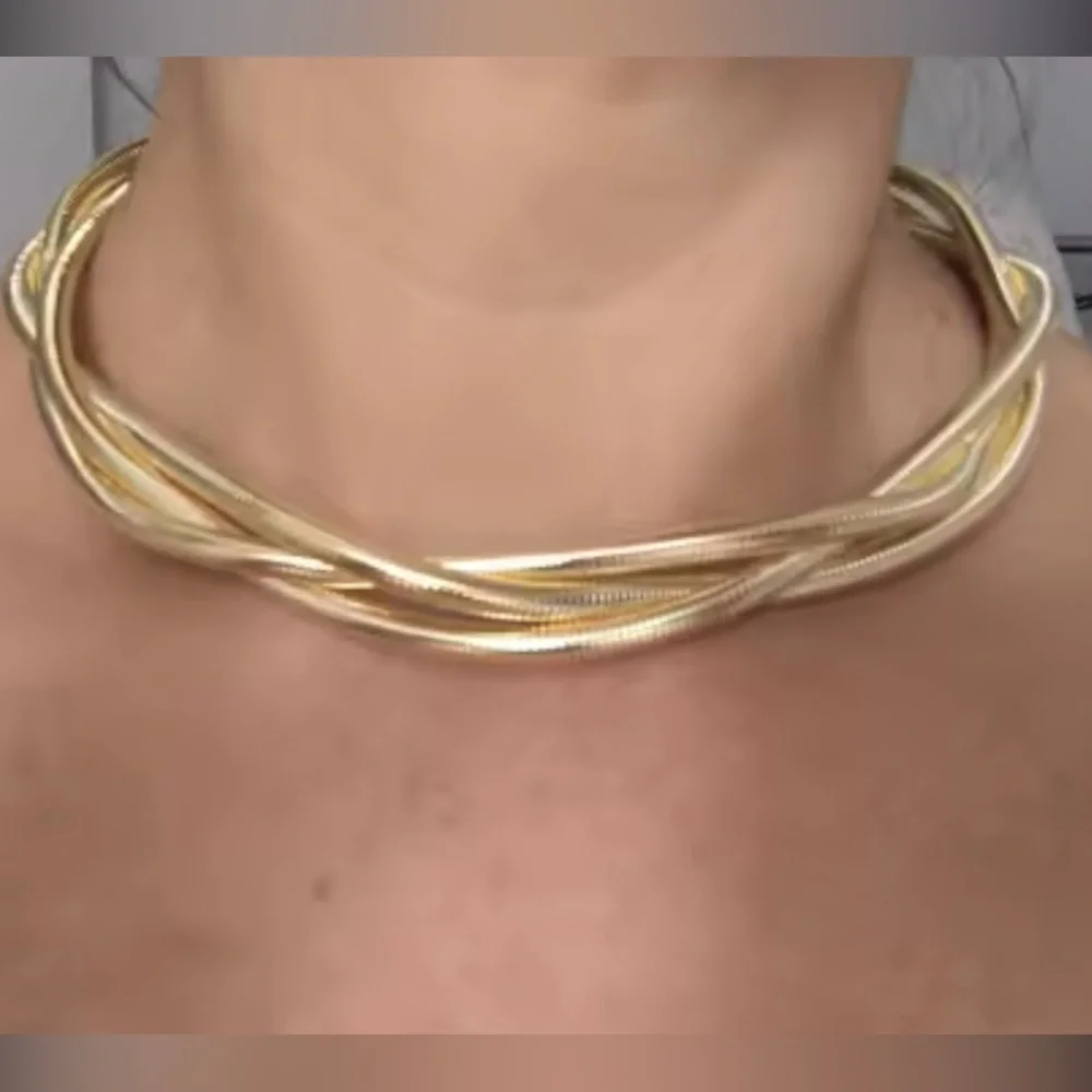 Gold Multi-Strand Chain Layered Necklace | Minimalist Chic - Picture 1 of 7